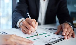 People go over paperwork