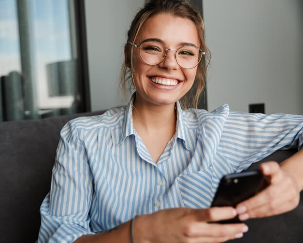 Woman sharing healthy smile