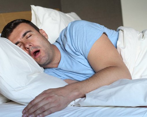 Man snoring loudly