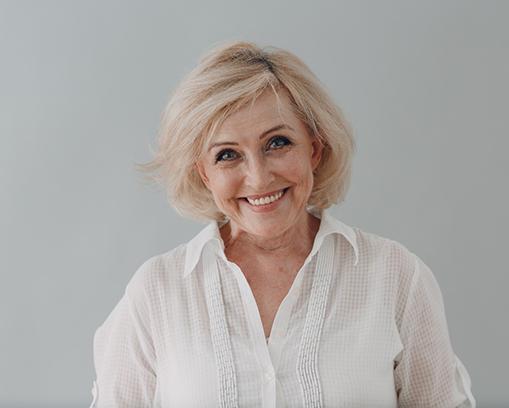 Woman smiling with dentures