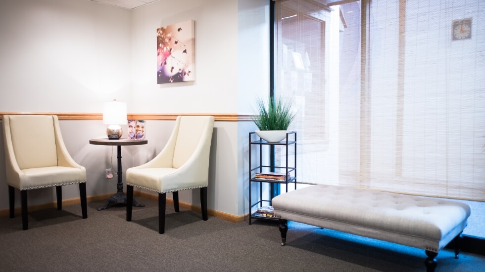 Dental office reception area