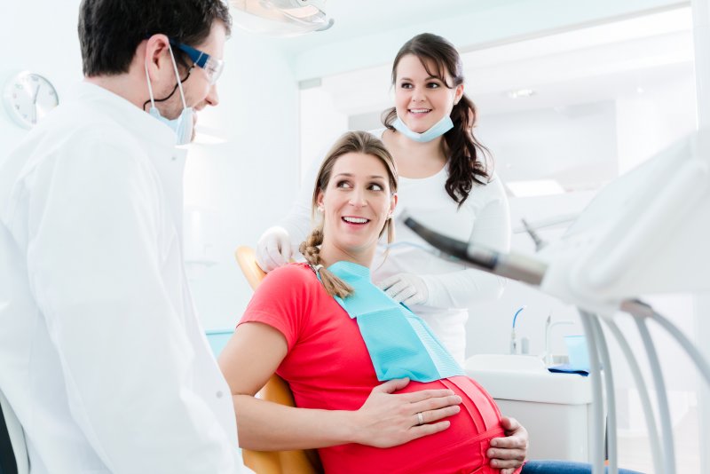 Pregnant woman at the dentist in Casper