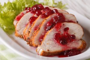 cranberry sauce with holiday dinner   