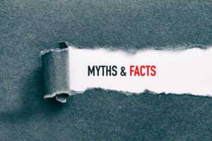 Myths & facts under torn paper
